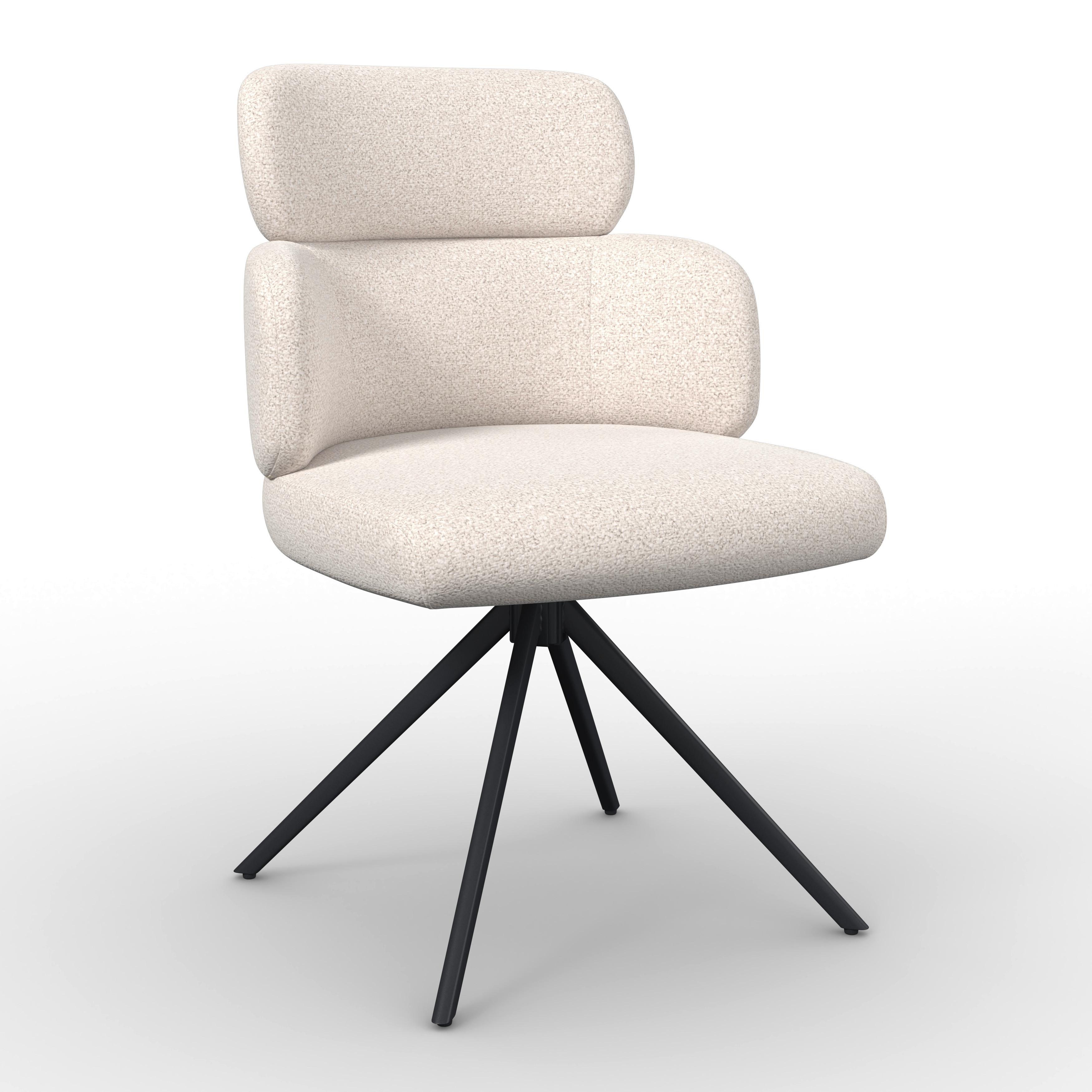 ŽIDLE S PODRUČKAMI KARO - černá/krémová, Moderní, kov/textil (58/88/65cm) - Bessagi Home
