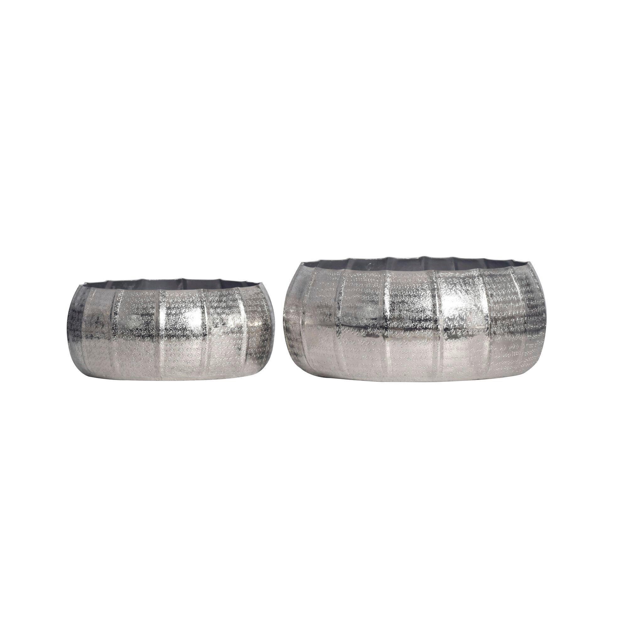 Dekovase 2er Set Silberfarben B: 39 Cm - Silberfarben, Design, Metall (39/17/39cm) - Livetastic