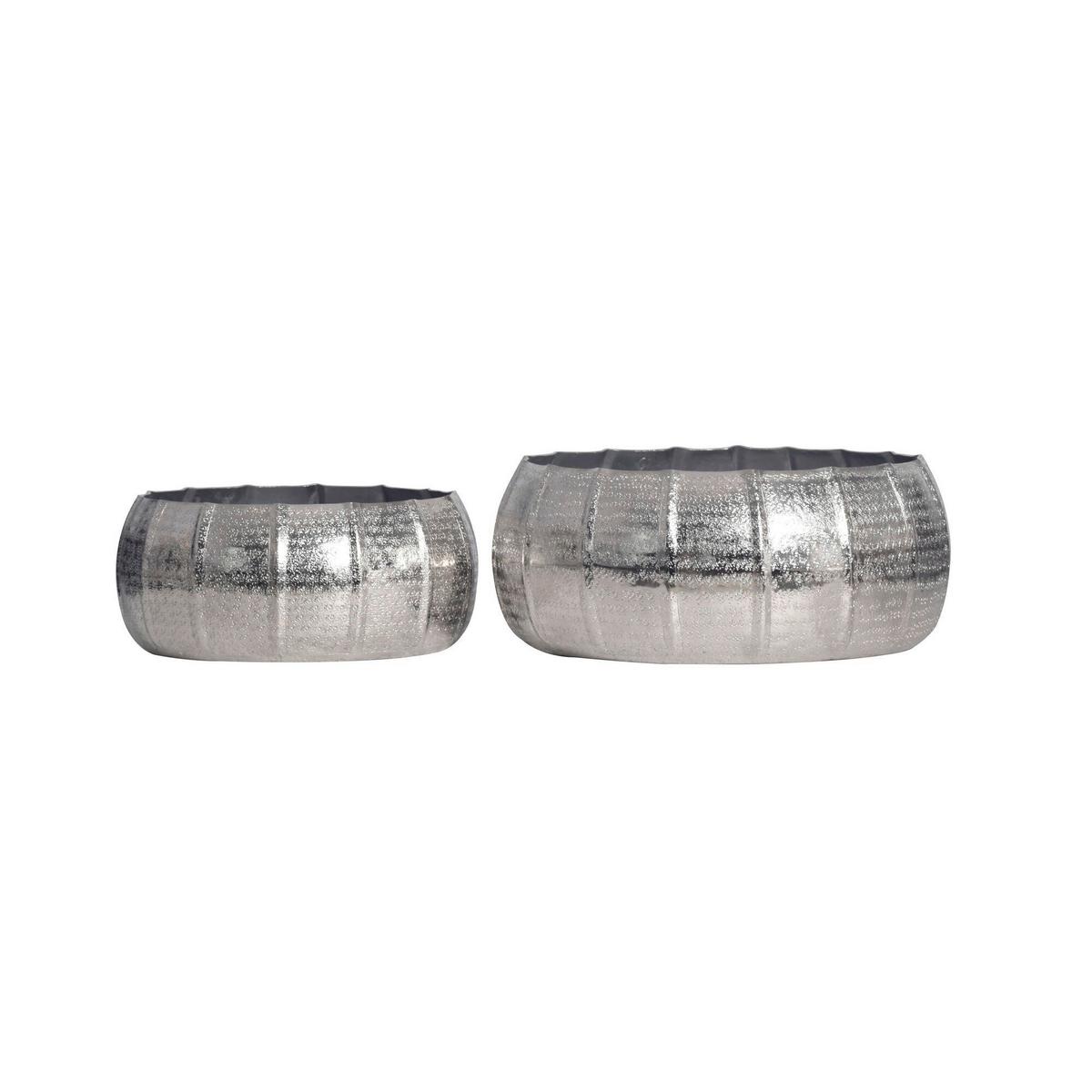 Dekovase 2er Set Silberfarben B: 39 Cm - Silberfarben, Design, Metall (39/17/39cm) - Livetastic