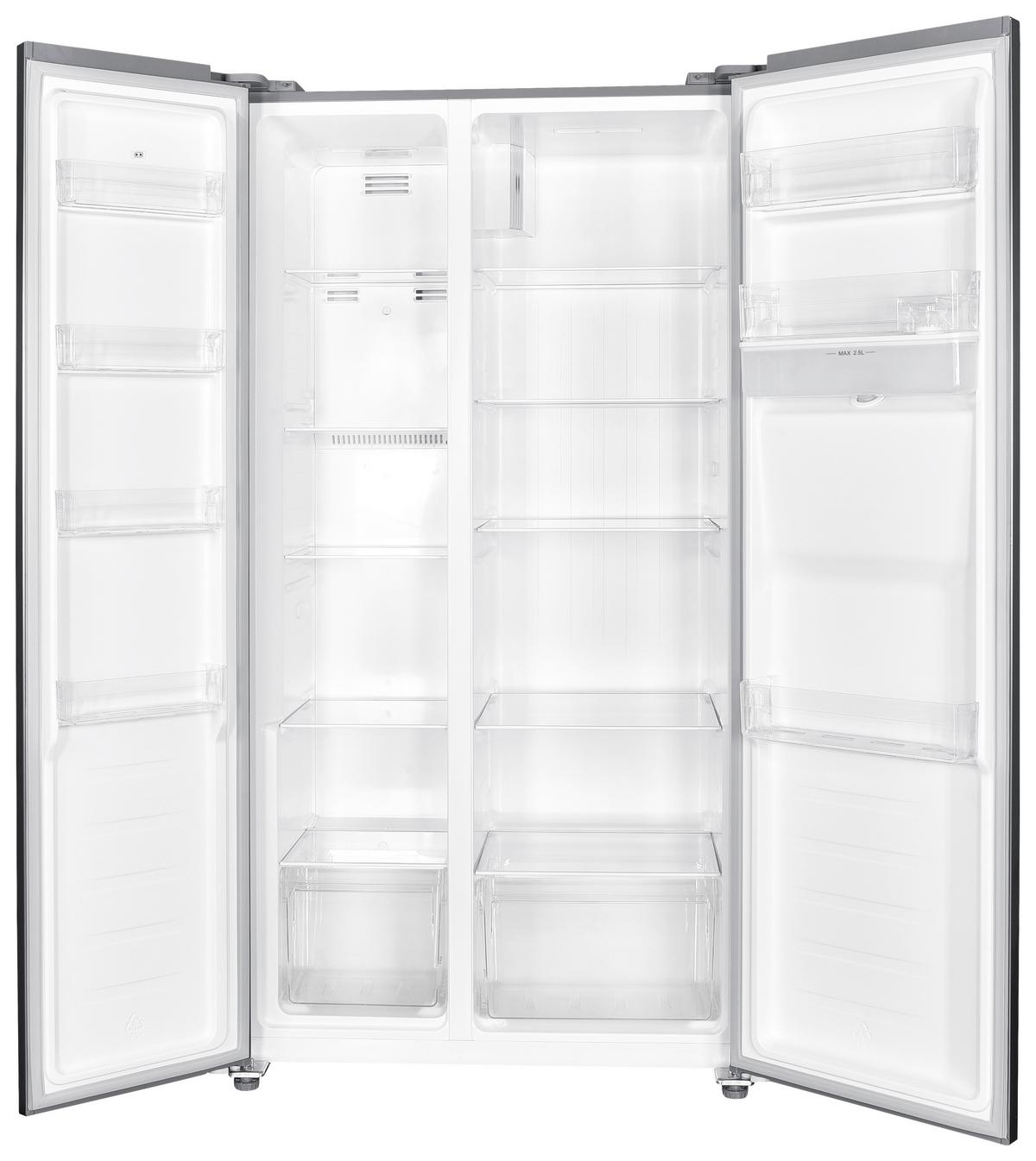 Side-by-side Sbs1500 Silberfarben Mit Wasserspender - Silberfarben, Basics, Glas/Kunststoff (90/177/59cm) - Nabo