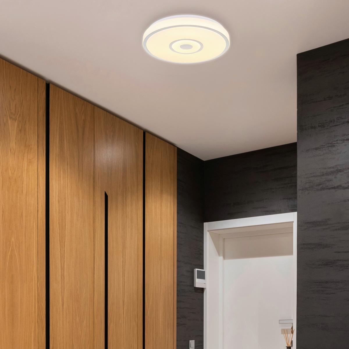 STROPNÍ LED SVÍTIDLO NUR - bílá/opál, Moderní, kov/plast (38/6,5cm) - Mömax