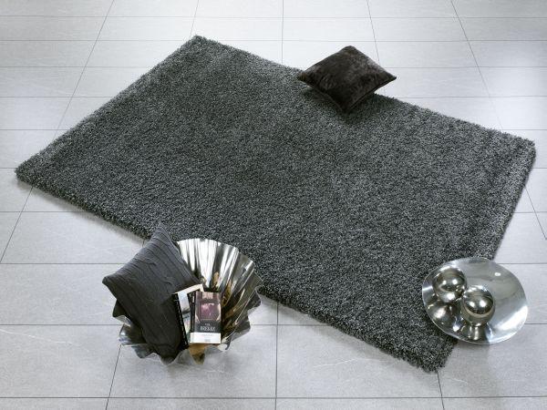 Hochflorteppich Fantasy Shaggy Dunkelgrau 80x150 cm - Dunkelgrau, KONVENTIONELL, Textil (80/150cm) - Novel