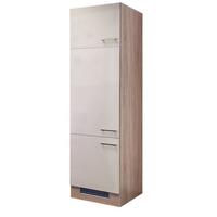 Kühlschrank-Umbauschrank Nepal B: 60 cm Kaschmir Glanz - Kaschmir/Sonoma Eiche, MODERN, Holzwerkstoff (60/200/57cm) - FlexWell