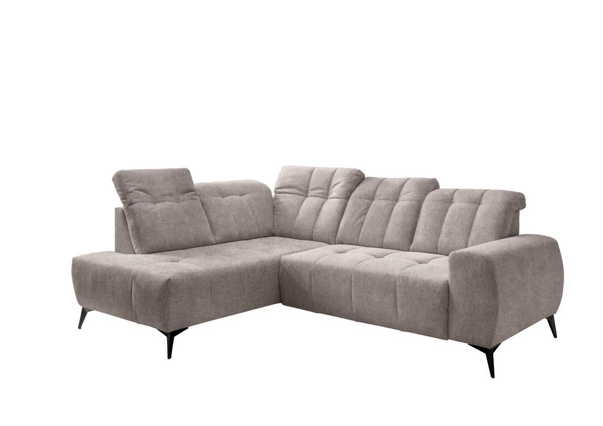 Ecksofa Mit Usb Anschluss Sano, Taupe, S: 200x261 Cm - Taupe/Schwarz, MODERN, Textil (200/261cm) - Livetastic