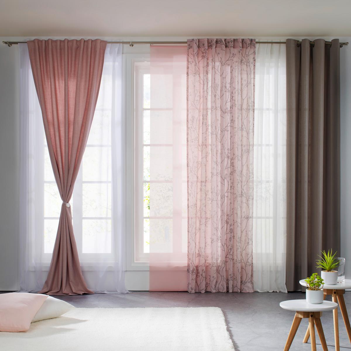 HOTOVÝ ZÁVES LEO, 135/255cm, ružová - ružová, textil (135/255cm) - Premium Living