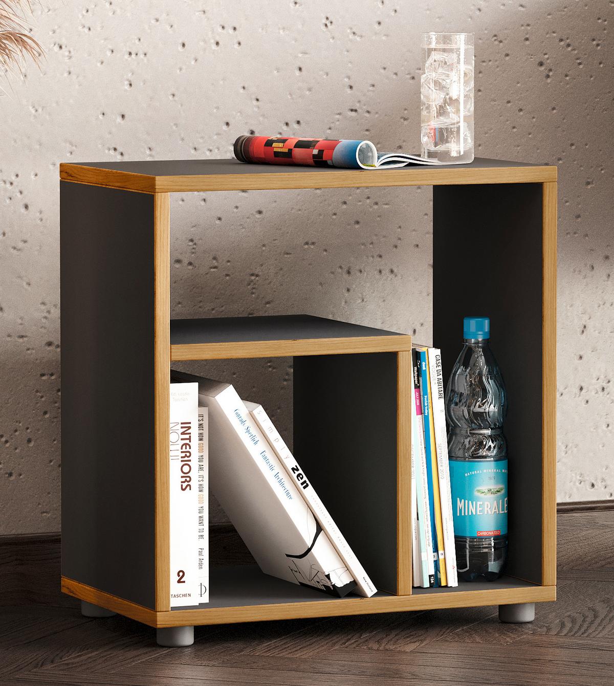 Beistelltisch Zeito Anthrazit/Honigeiche B: 55 cm - Honigeiche/Anthrazit, Design, Holzwerkstoff/Kunststoff (50/55/30cm) - MID.YOU