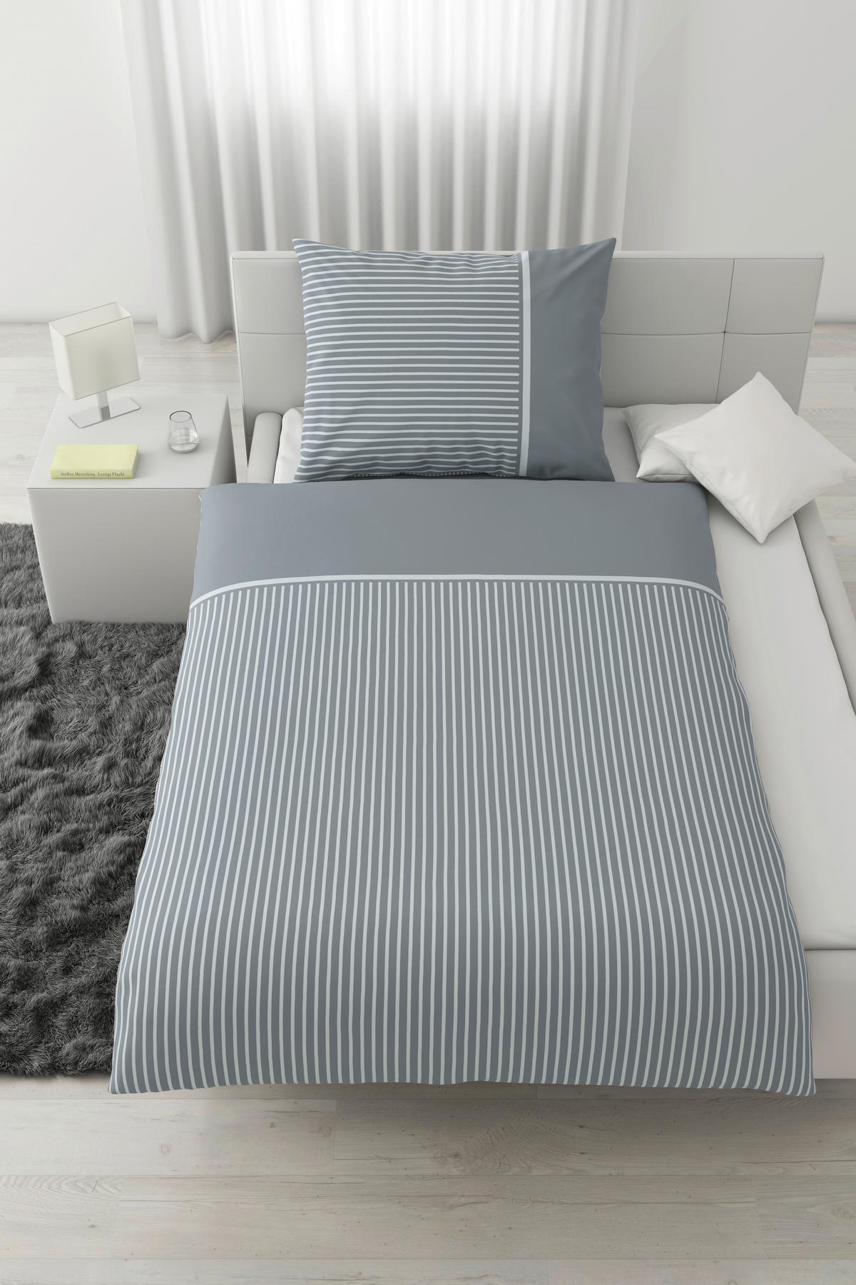 POVLEČENÍ Johannes, 70X90/140X200 cm - šedomodrá, Konvenční, textil (140/200cm) - Mömax