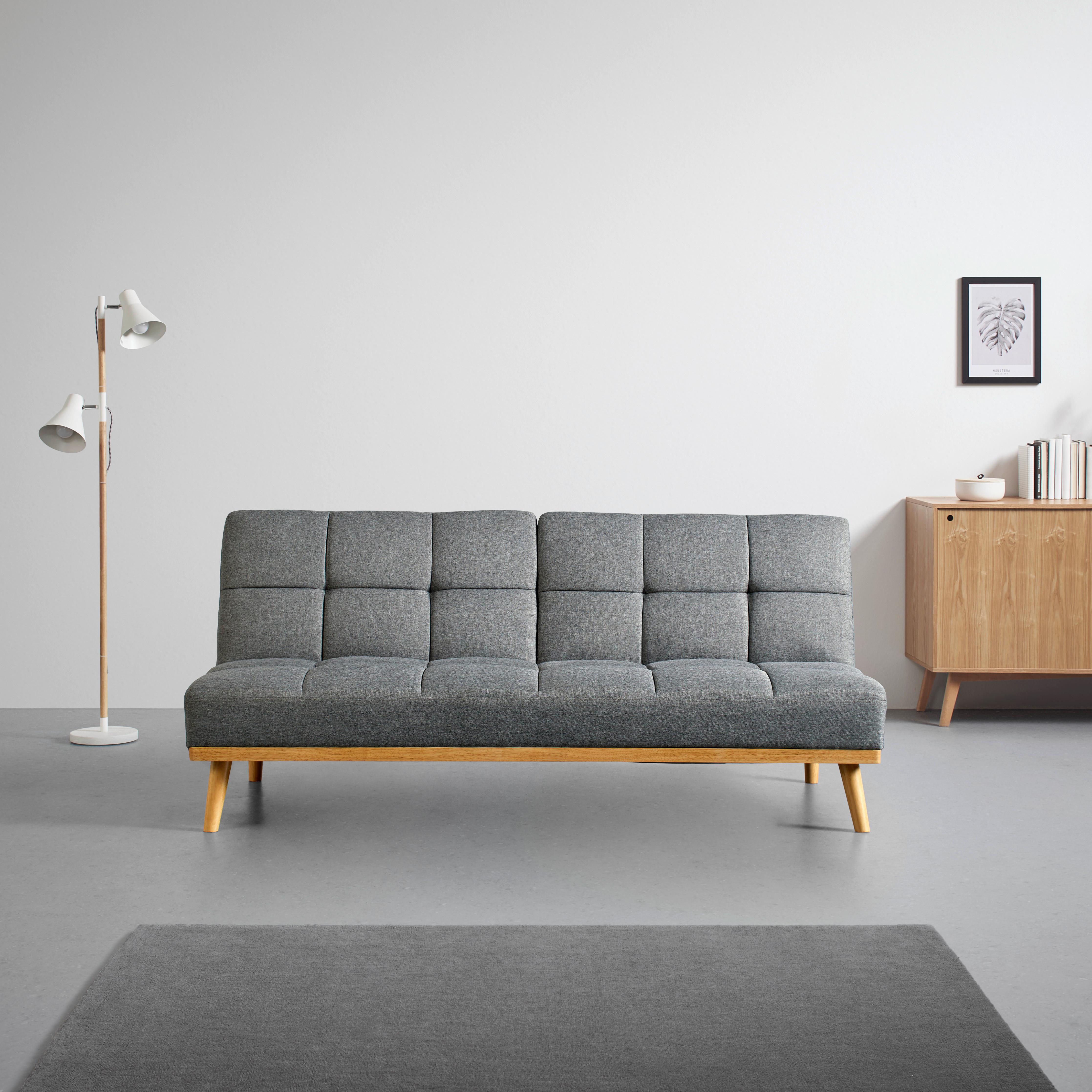 Rozkladacia Pohovka Daniele Š: 190 Cm, Sivá - prírodné farby/sivá, Moderný, drevo/textil (190/84/84cm) - Bessagi Home