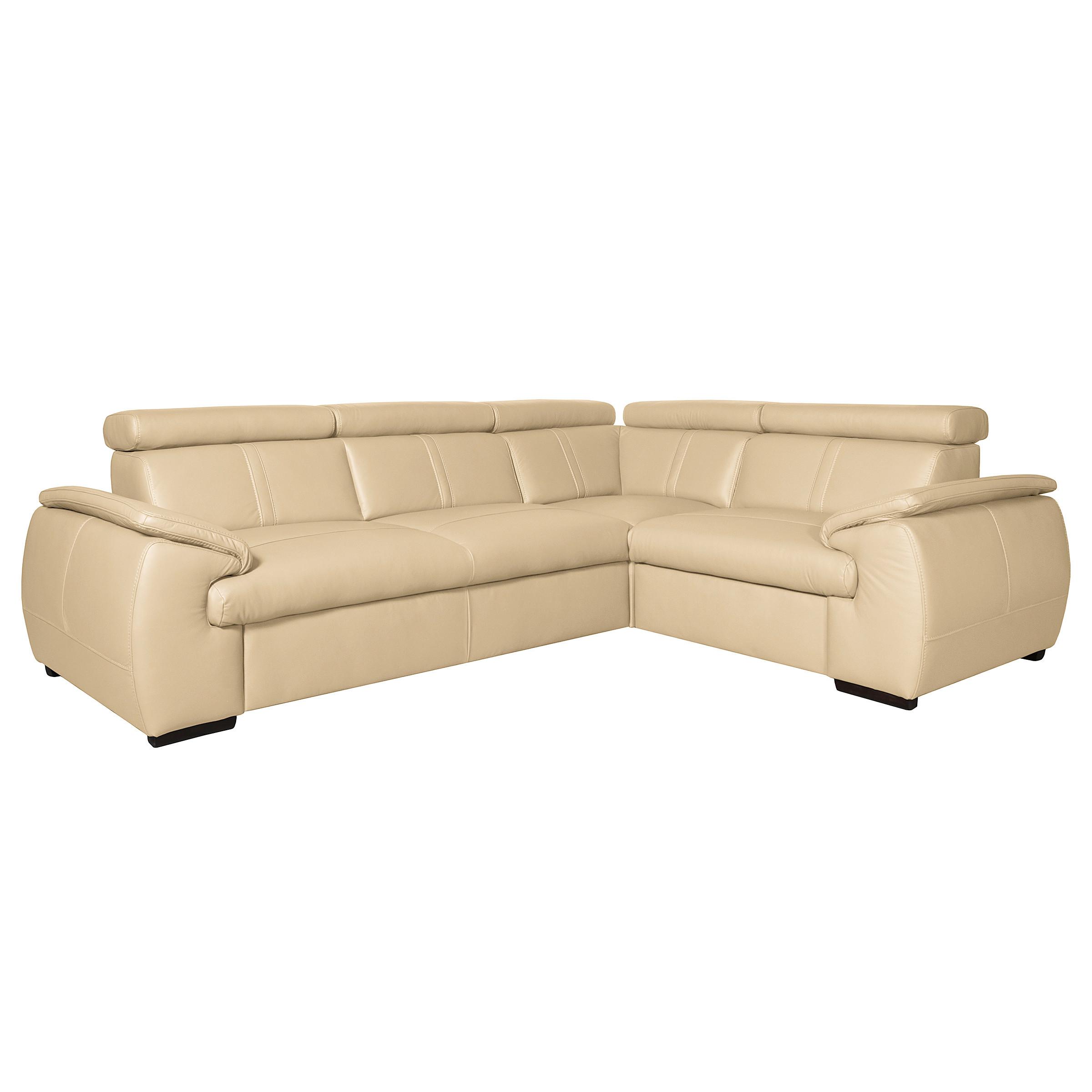 Ecksofa City Beige B: 265x193 Cm - Wengefarben/Beige, Design, Leder (265/193cm) - Livetastic