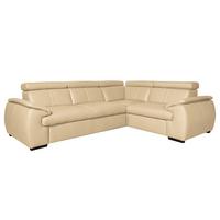 Ecksofa City Beige B: 265x193 Cm - Wengefarben/Beige, Design, Leder (265/193cm) - Livetastic