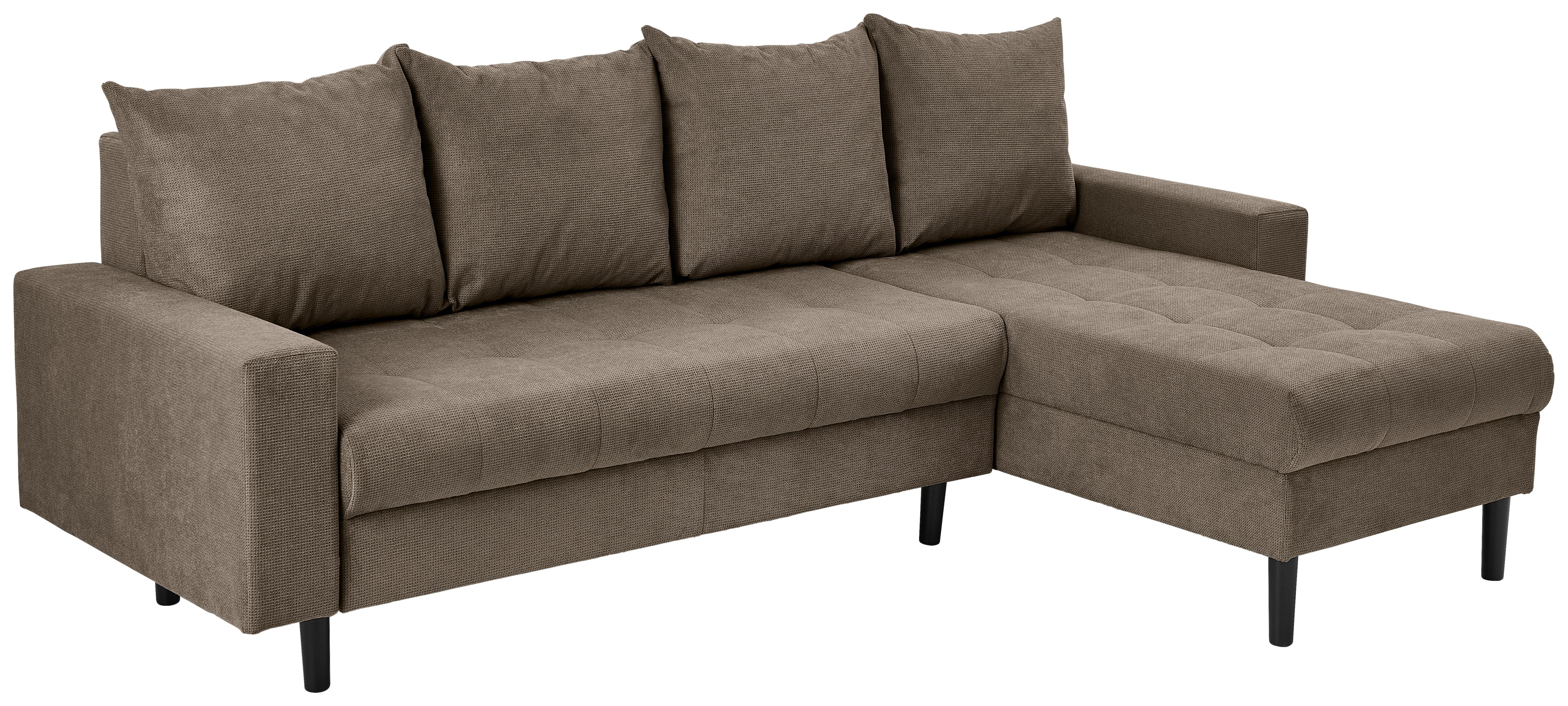Ecksofa Boston, Braun S: 231x157 cm - Schwarz/Braun, KONVENTIONELL, Textil (231/157cm) - P & B