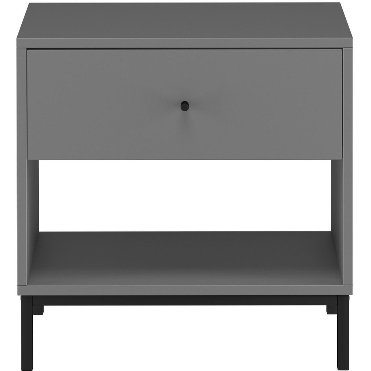 Nachttisch Celine Grau B: 50 Cm - Schwarz/Grau, Design, Holzwerkstoff/Metall (50/50/35cm) - MID.YOU