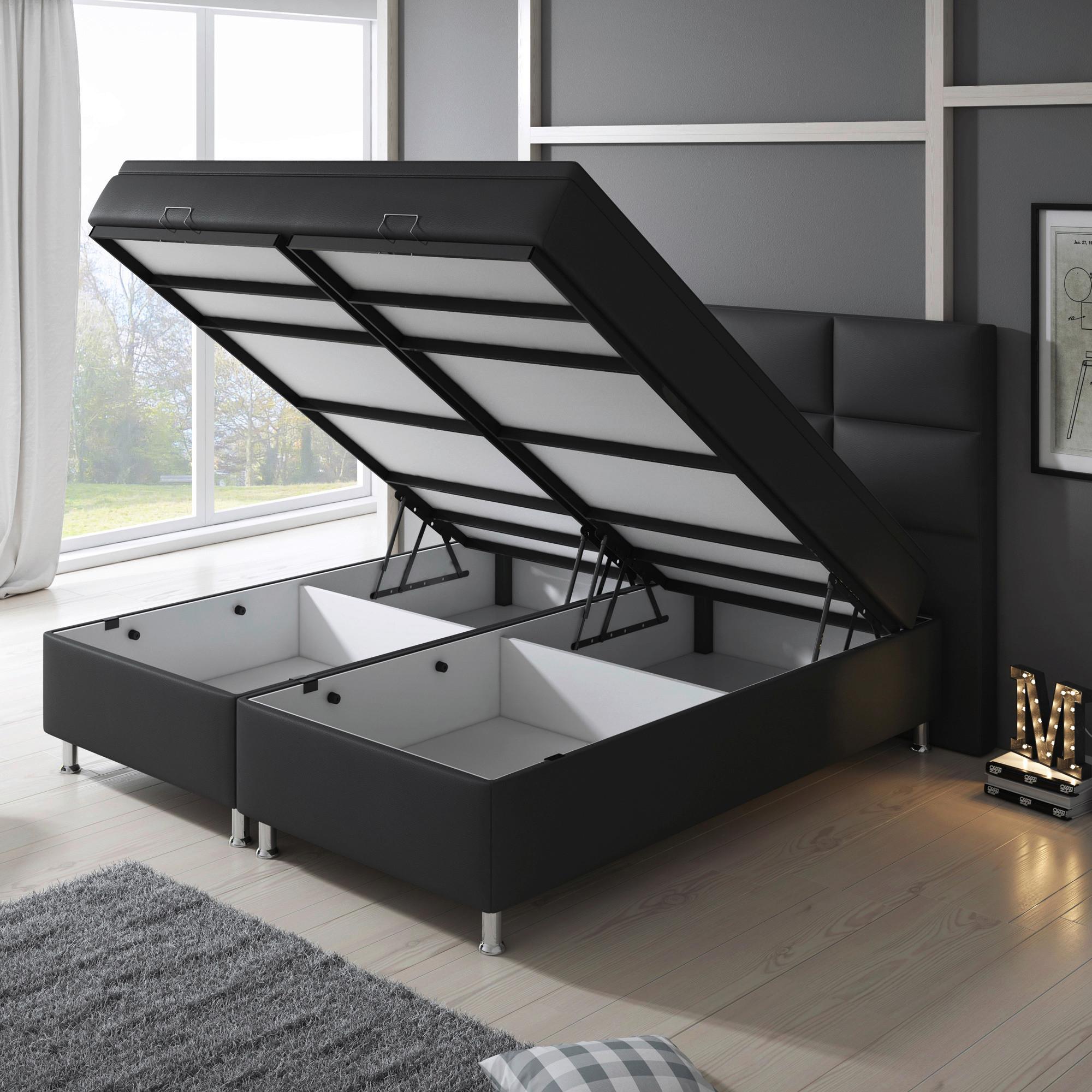 Boxspringbett im Lederlook