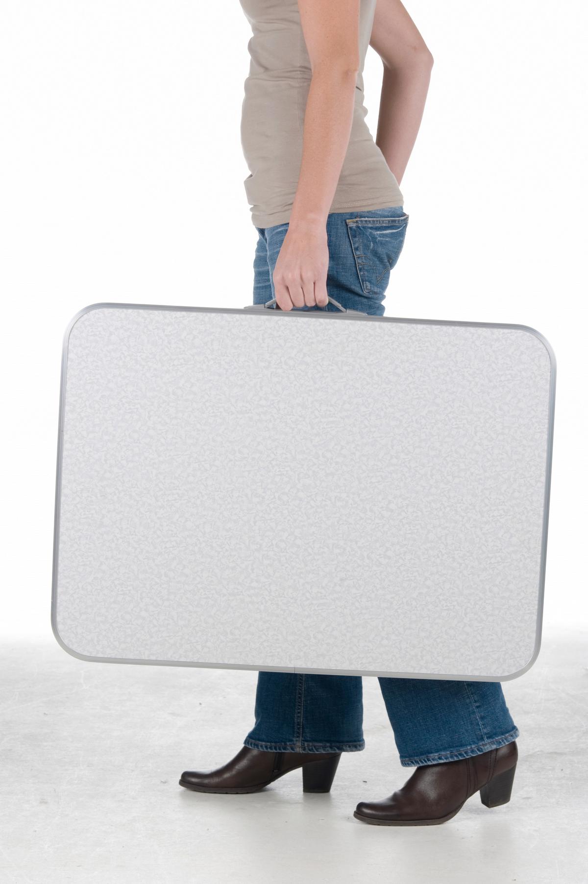 Campingtisch Weiß, Faltbar - Weiß, Basics, Metall (55/7,5/3cm)