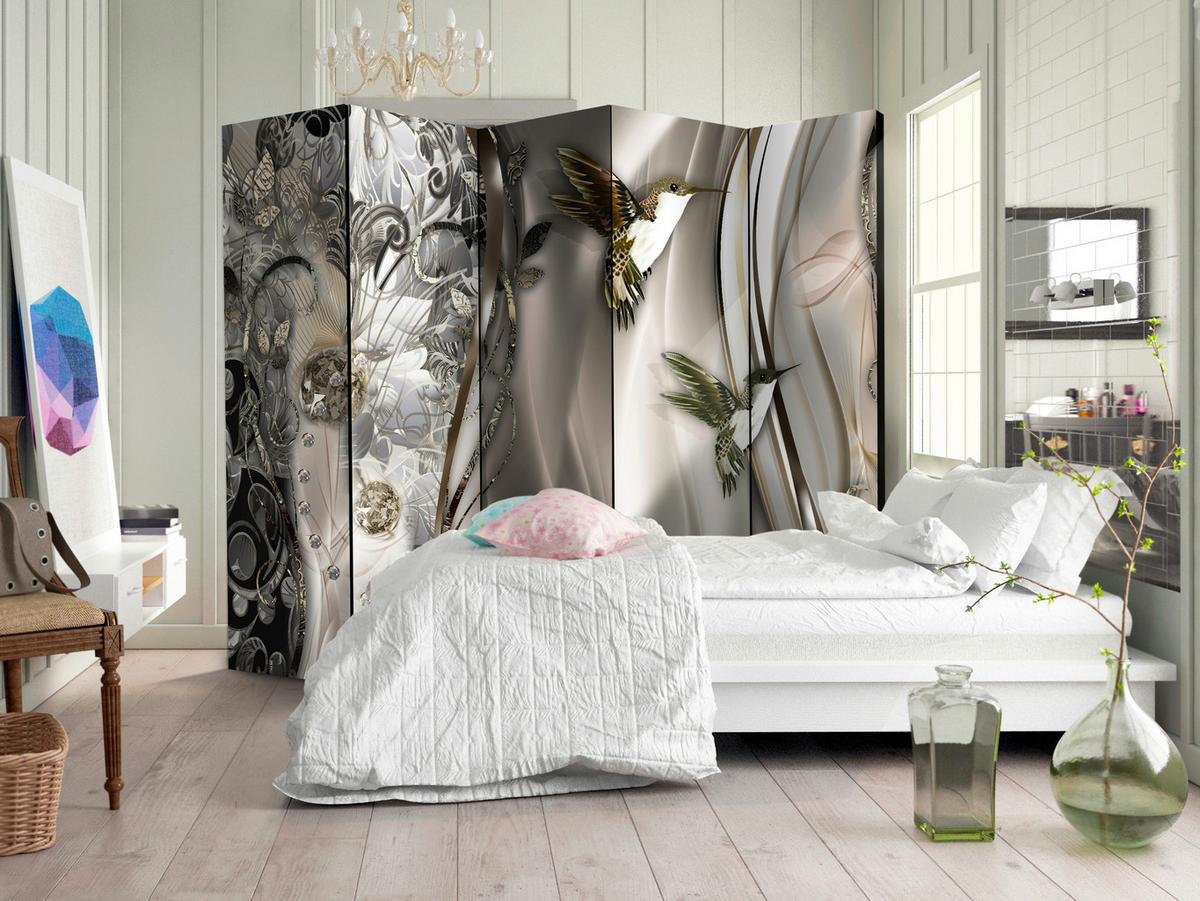 Paravent Grau Beige B: 225 Cm - Beige/Grau, Basics, Holz/Textil (225/172/3cm) - artgeist