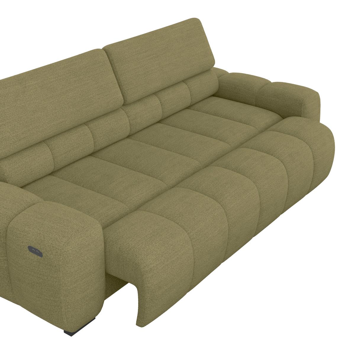 Bigsofa Bull Webstoff dunkelgrün, B: 248 cm - Dunkelgrün/Schwarz, Design, Textil (248/77-97/108cm) - Luca Bessoni