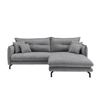 Ecksofa Lava Grau S: 255x180 cm - Schwarz/Grau, Design, Textil (255/180cm) - Livetastic