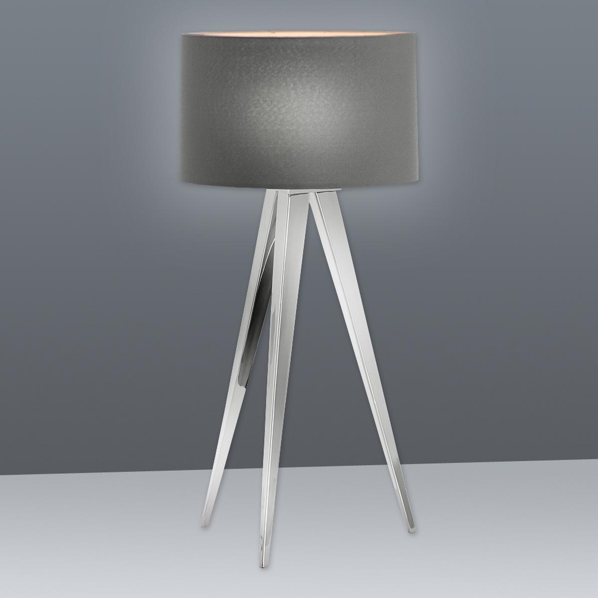 Tischlampe Tripod Chromfarben mit Kippschalter - Chromfarben, Basics, Kunststoff/Metall (28/18cm) - Näve