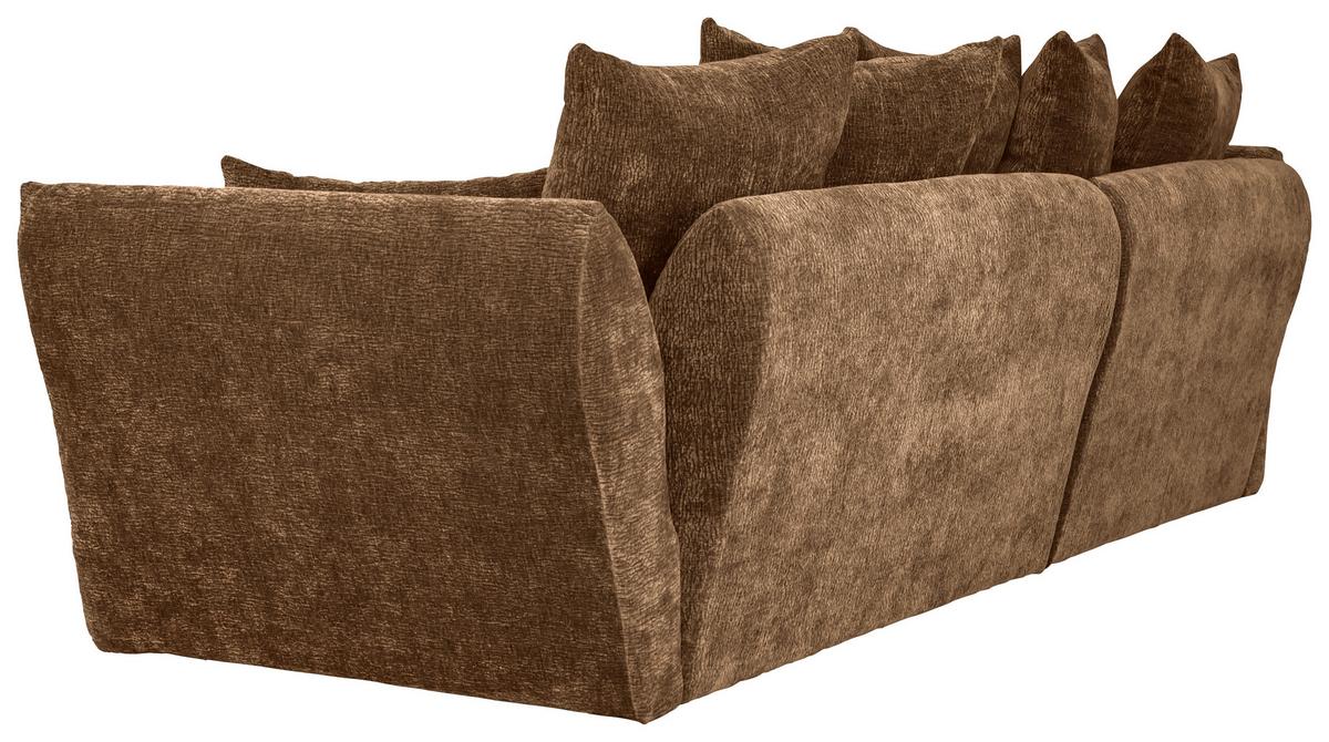 Univerzálna sedačka CAMMELLIO, hnedá ženilka, 7 vankúšov - hnedá/čierna, Modern, textil (296/75-95/189cm) - Mömax