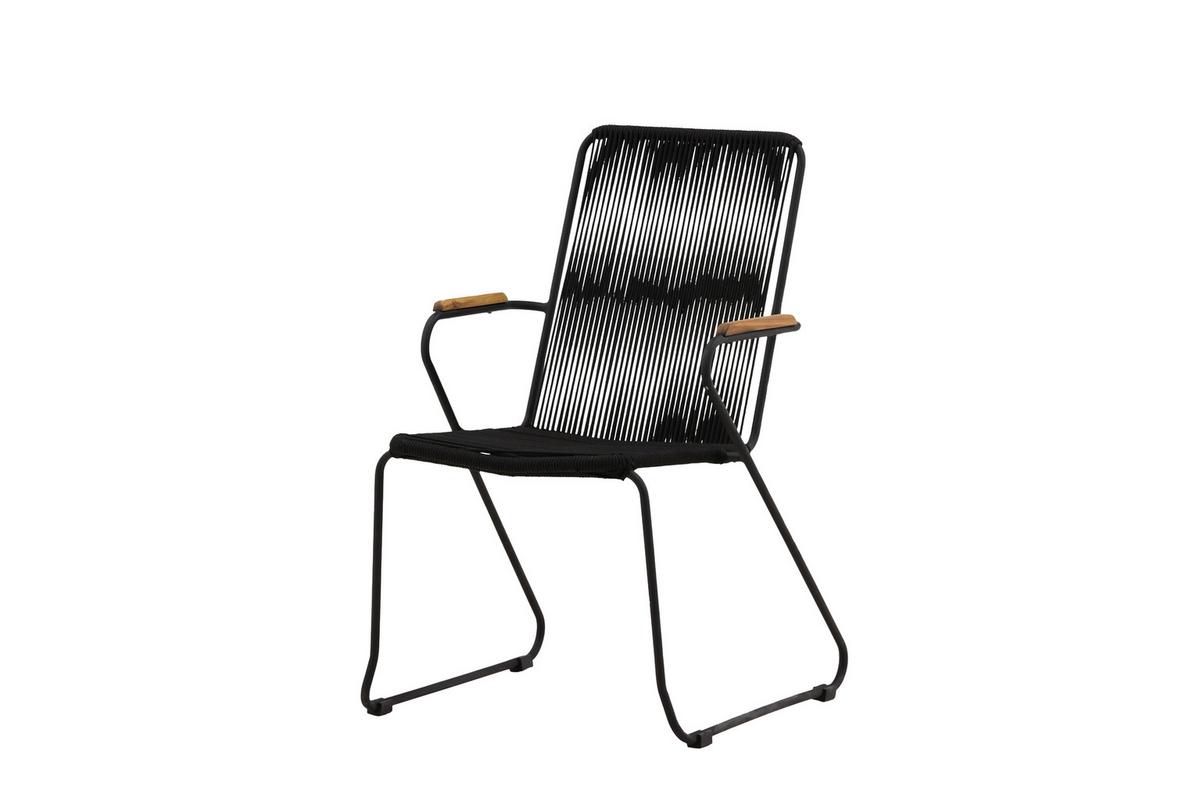 Gartensessel Bois Aluminium - Schwarz, KONVENTIONELL, Metall (55/82/51cm) - Gardenson