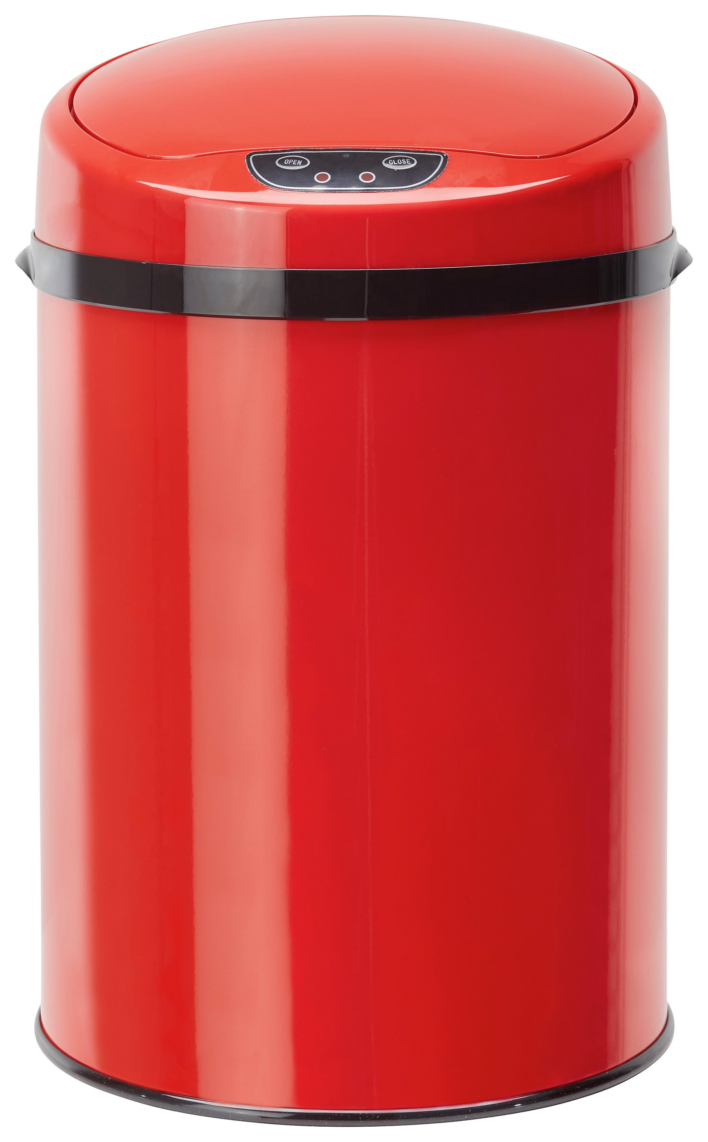 Odpadkový koš ECHTWERK SENSOR - černá/červená, Konvenční, kov/plast (24,5/37,5cm) - Echtwerk