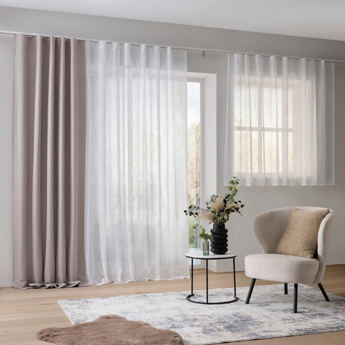 Zatemňovací závěs Allan, 135/255cm, béžová - béžová, Romantický / Rustikální, textil (135/255cm) - Premium Living