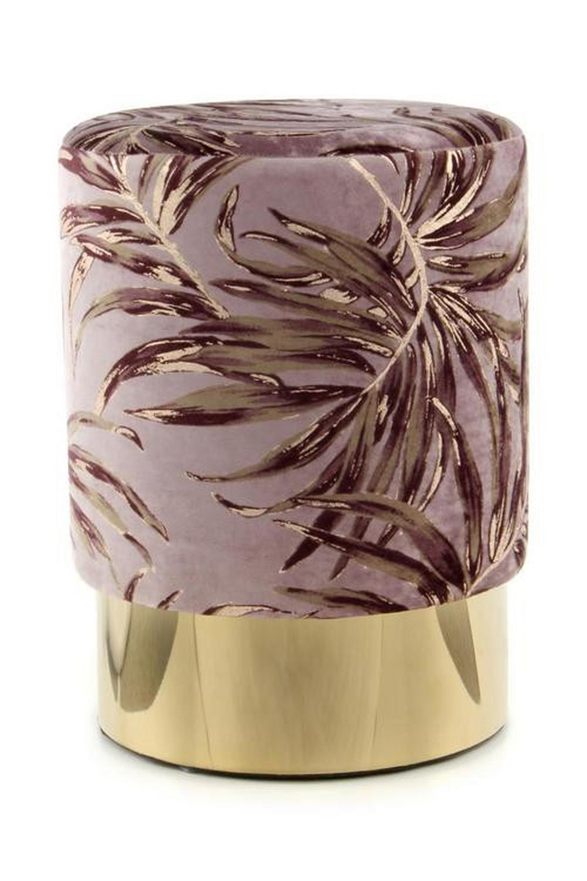 Hocker Gipsy, Violett B: 35 Cm - Violett/Goldfarben, Design, Textil (35/46/35cm) - Kayoom