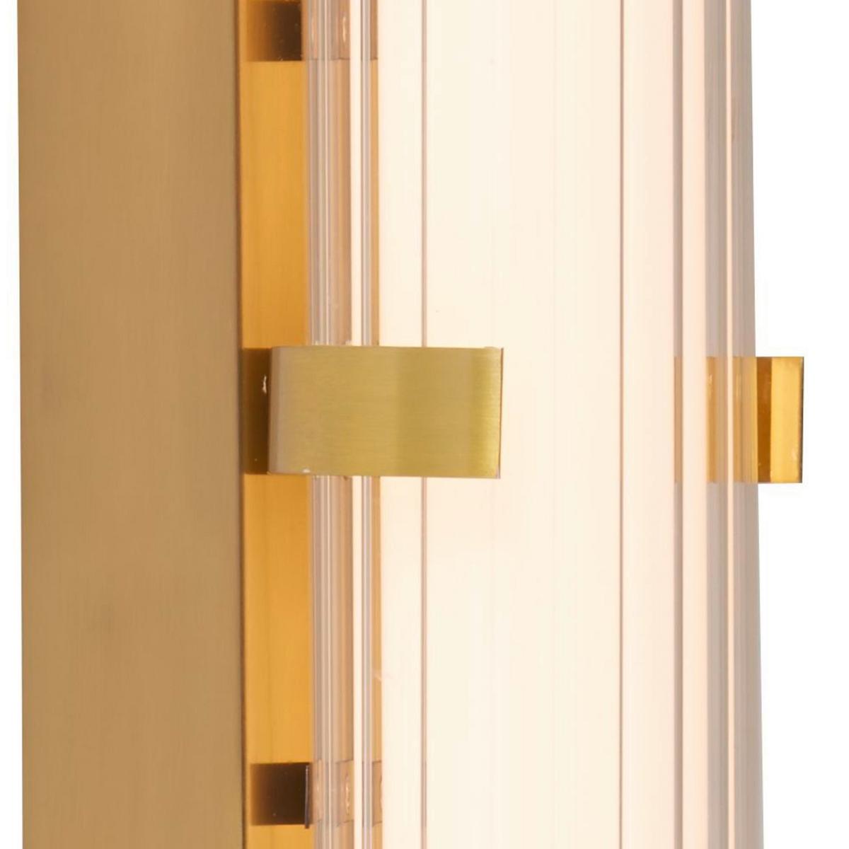 Bad-wandleuchte Clamp Ip44 Klar/weiß/goldfarben L: 43 Cm - Klar/Goldfarben, Basics, Glas/Metall (43/8,5/5cm)