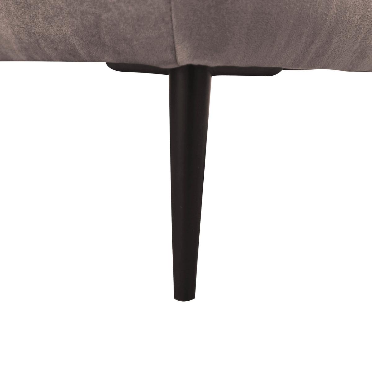 Ecksofa mit Bettkasten Letto 260x189 cm Velours Beige - Beige/Schwarz, Design, Textil (260/189cm) - MID.YOU