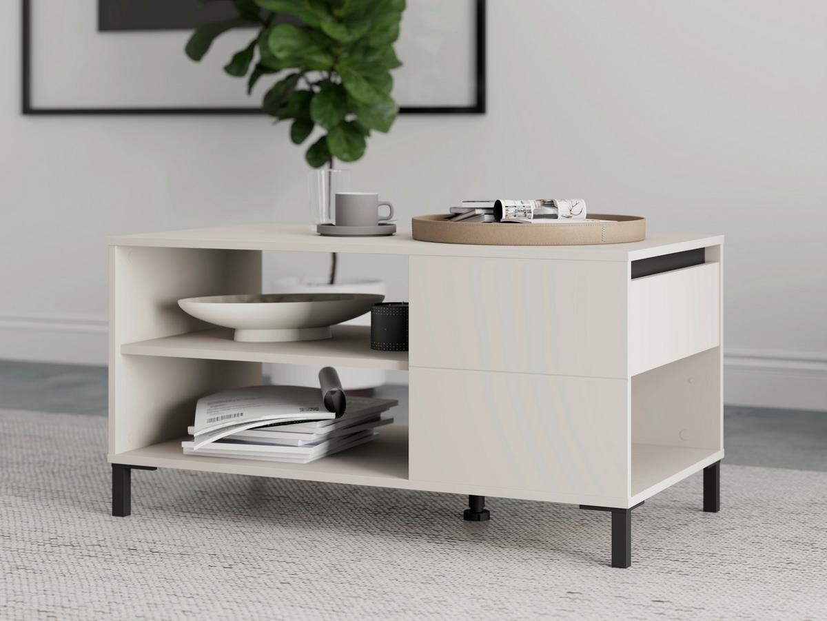 Dohányzóasztal Marron 101/52cm - kasmírszínű/fekete, Modern, műanyag/faalapú anyag (101/52/54,5cm)