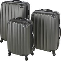 Reisekoffer Set 3-Tlg. Jumbo 4 Rollen Hartschale - Anthrazit, KONVENTIONELL, Kunststoff/Textil - Luca Bessoni