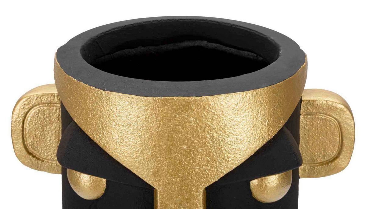 Vase Tribal C Schwarz, Goldfarben B: 30 Cm - Goldfarben/Schwarz, Basics, Kunststoff (30/40/23.5cm)