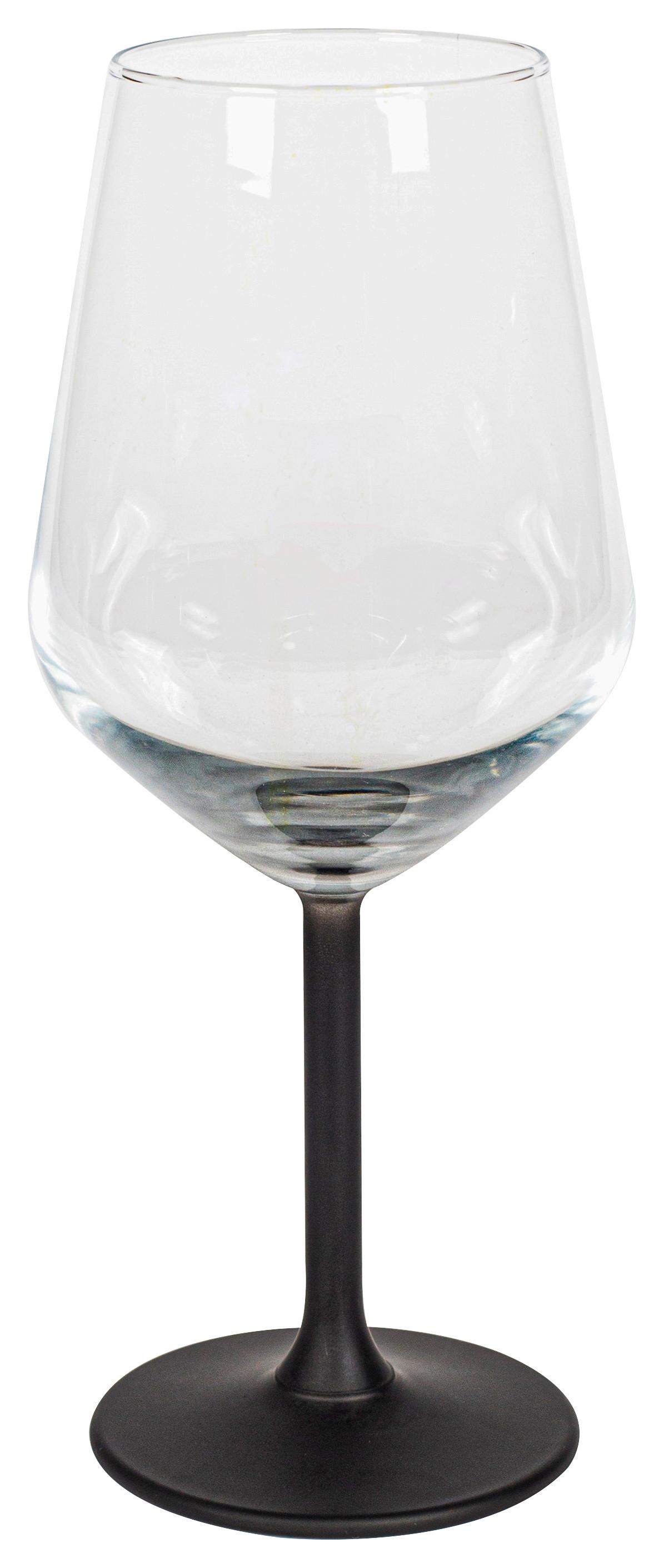 POHÁR NA VÍNO NINI - číra/čierna, Modern, sklo (6,4/22cm) - Premium Living
