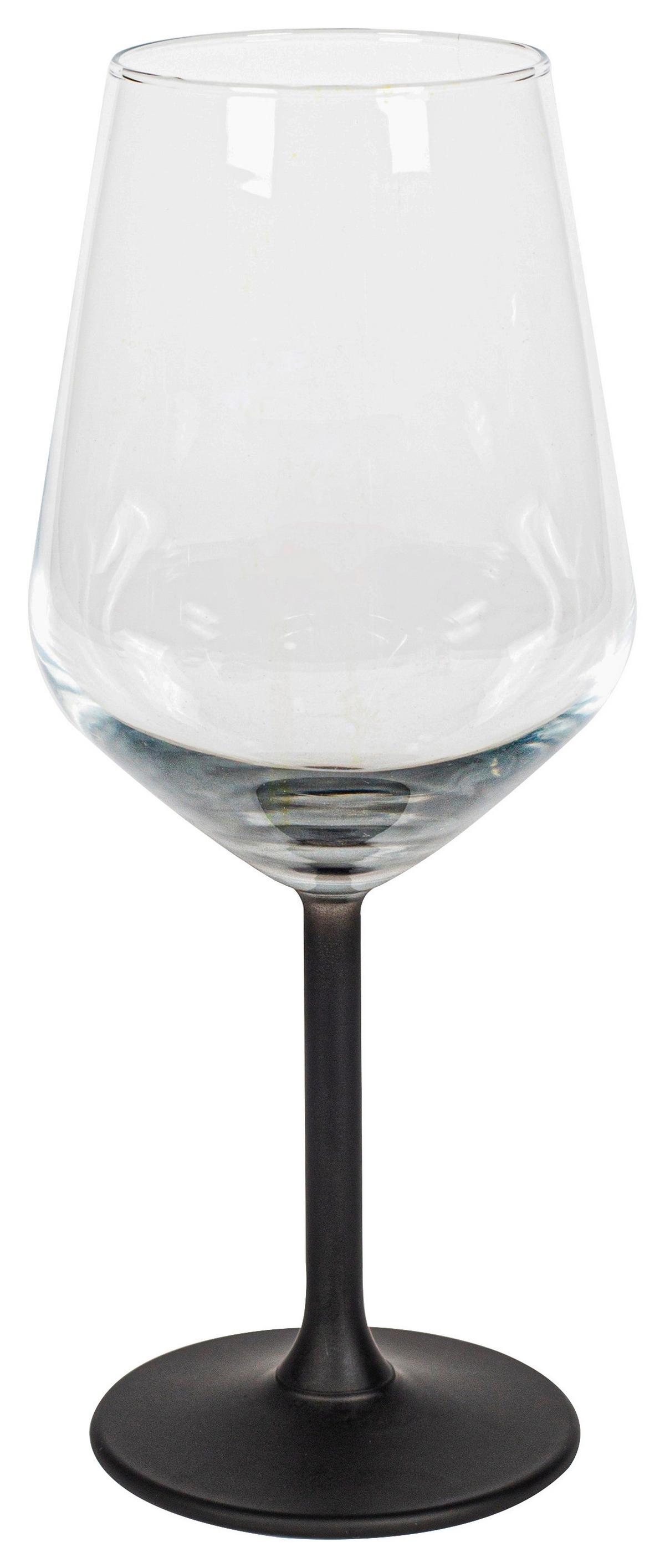 POHÁR NA VÍNO NINI - číra/čierna, Modern, sklo (6,4/22cm) - Premium Living