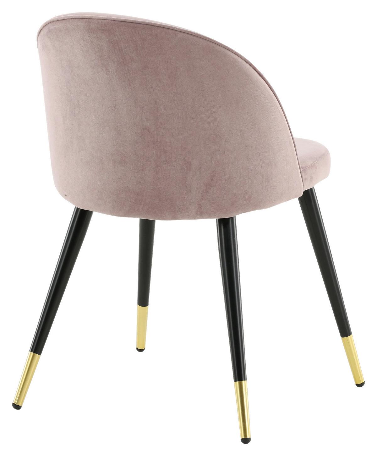Stuhl-set Velvet - Pink/Messingfarben, Design, Textil/Metall (57/76.5/50cm) - Livetastic