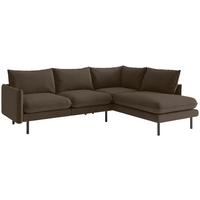 Ecksofa Samos Braun S: 267x204 cm - Edelstahlfarben/Braun, Design, Textil (267/204cm) - Livetastic