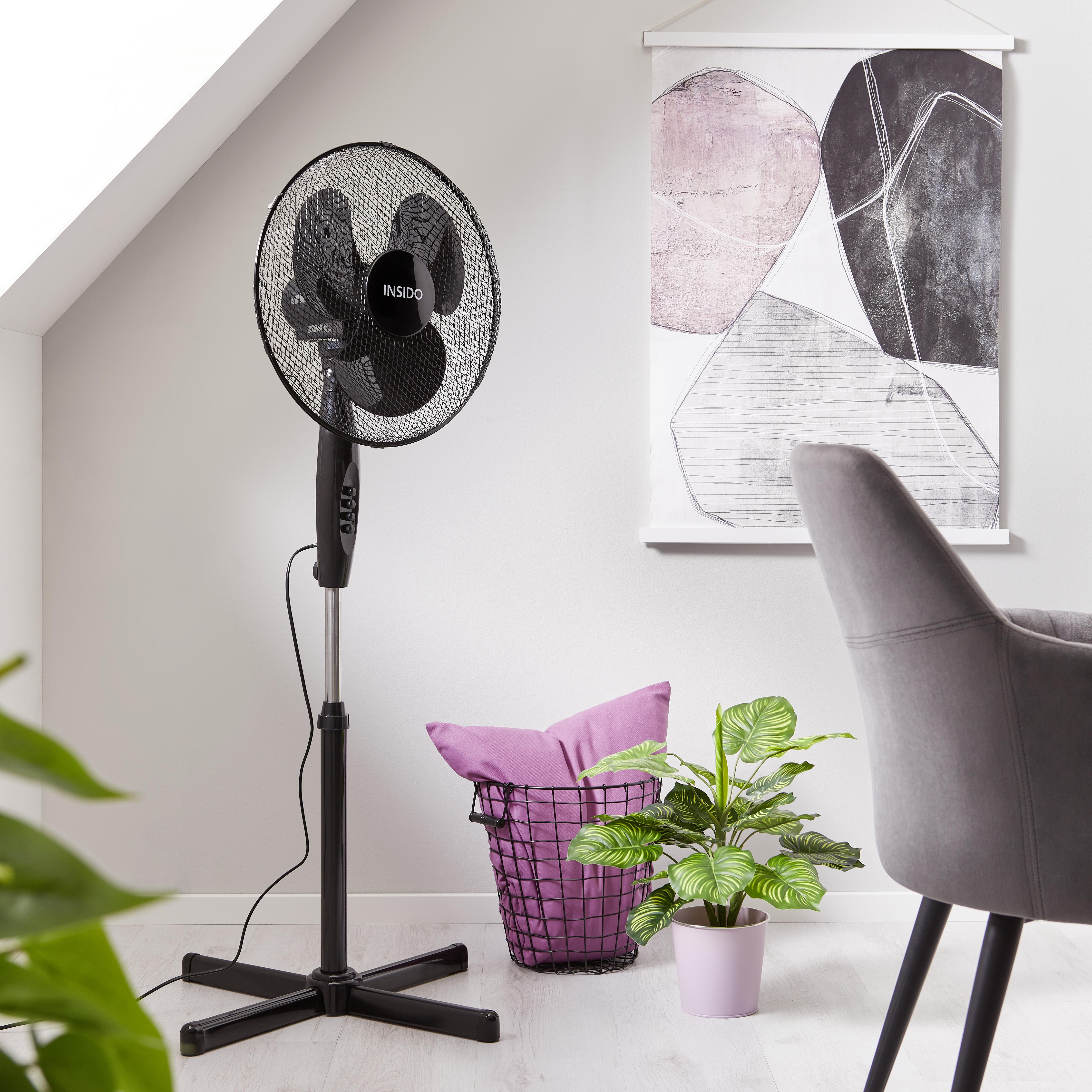 Stojací Ventilátor Wenti - černá, kov/plast (60/128cm) - Insido