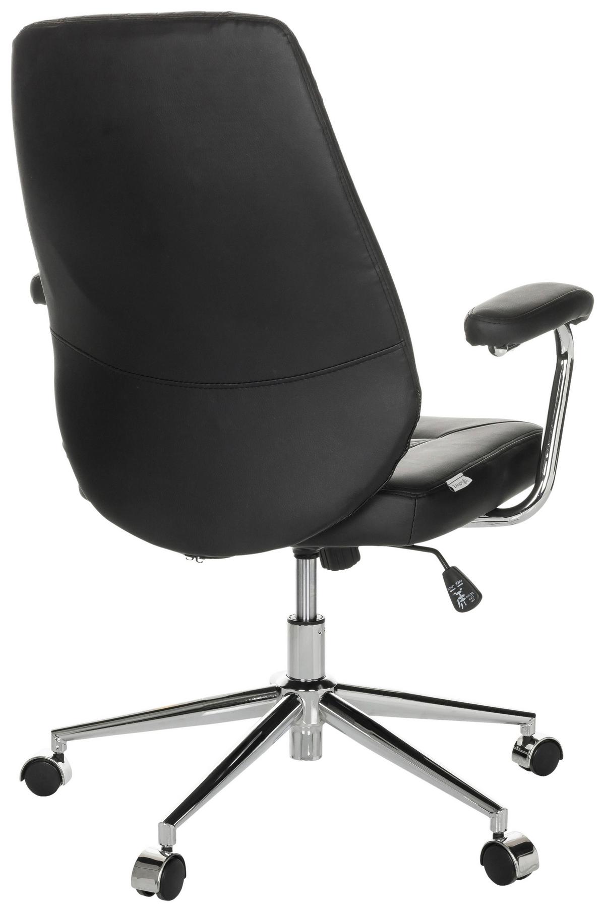 Drehstuhl Theo I - Silberfarben/Schwarz, Basics, Leder/Kunststoff (68/96-103/68cm) - MID.YOU