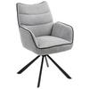 Armlehnstuhl Elodie Grau Sitzfl. 180° drehbar, B: 60 cm - Schwarz/Grau, KONVENTIONELL, Textil/Metall (60/92/67cm) - MID.YOU