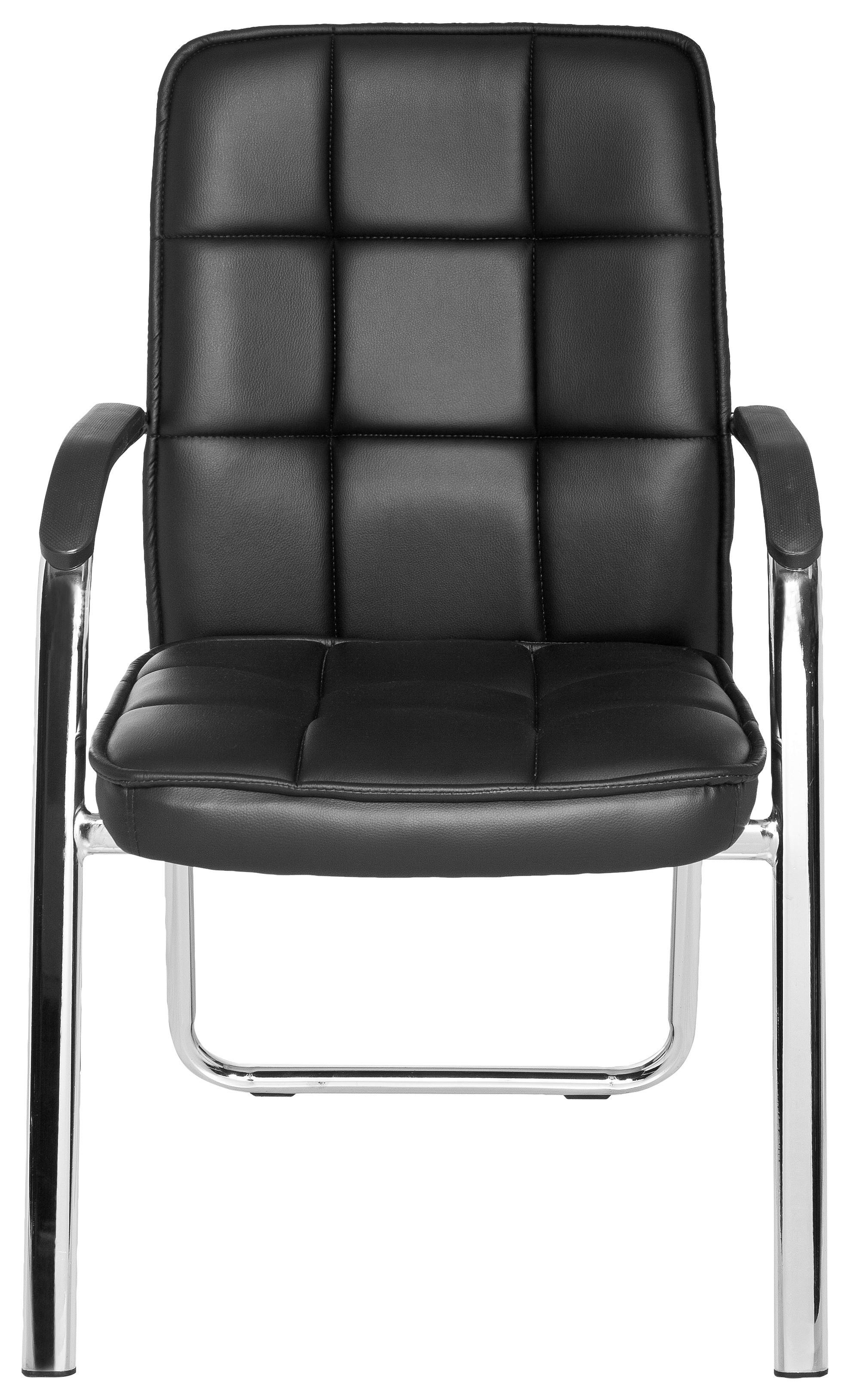 Besucherstuhl Borne Schwarz - Chromfarben/Schwarz, MODERN, Kunststoff/Textil (54/93/44cm) - MID.YOU