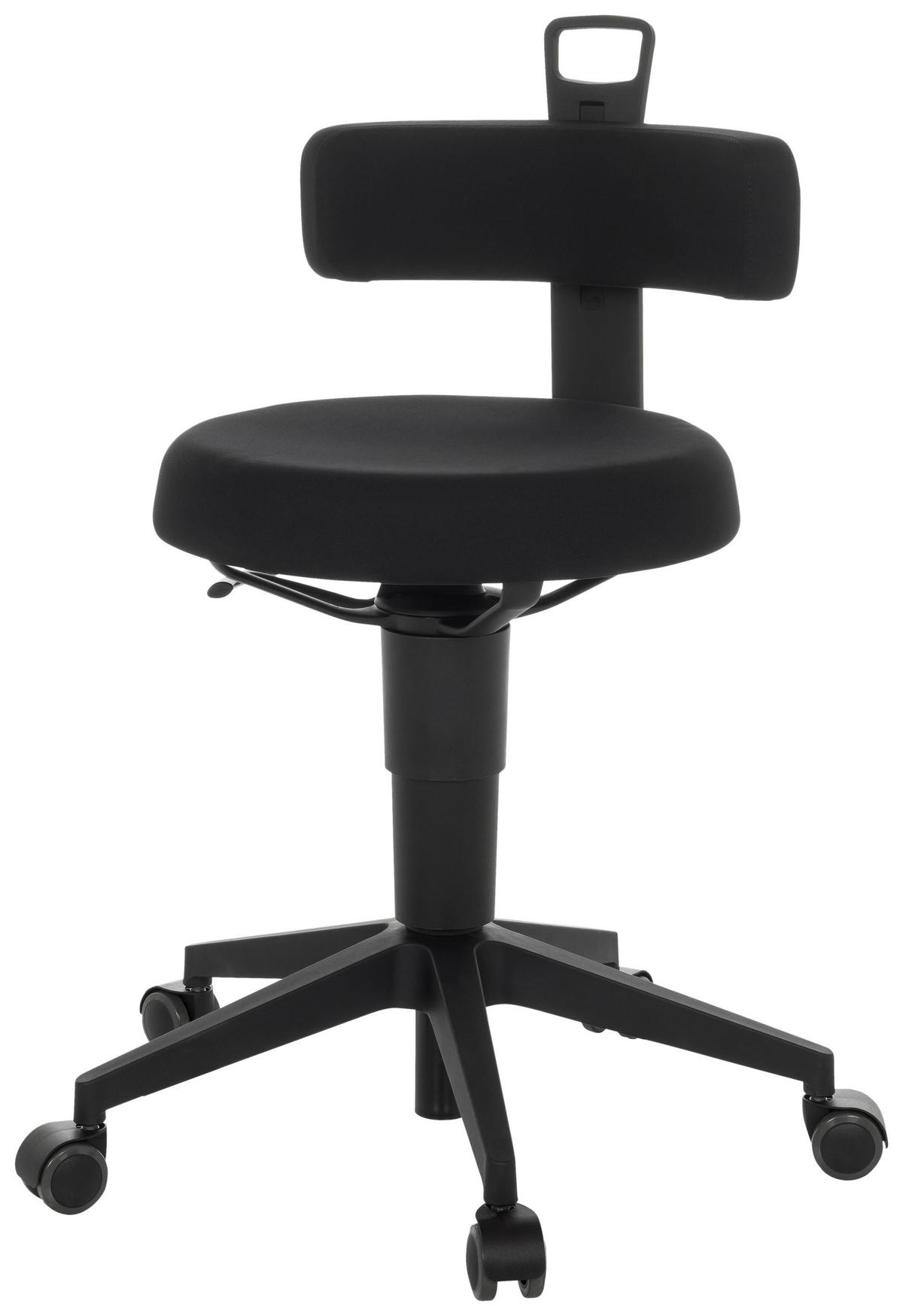 Bürohocker Top Work Flex - Schwarz, Basics, Kunststoff/Textil (40/74-86/46cm) - MID.YOU