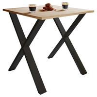 Esstisch Xona 80x50 Cm Schwarz/sonoma Eiche Dekor - Schwarz/Sonoma Eiche, Basics, Holzwerkstoff/Metall (80/50/76cm) - MID.YOU