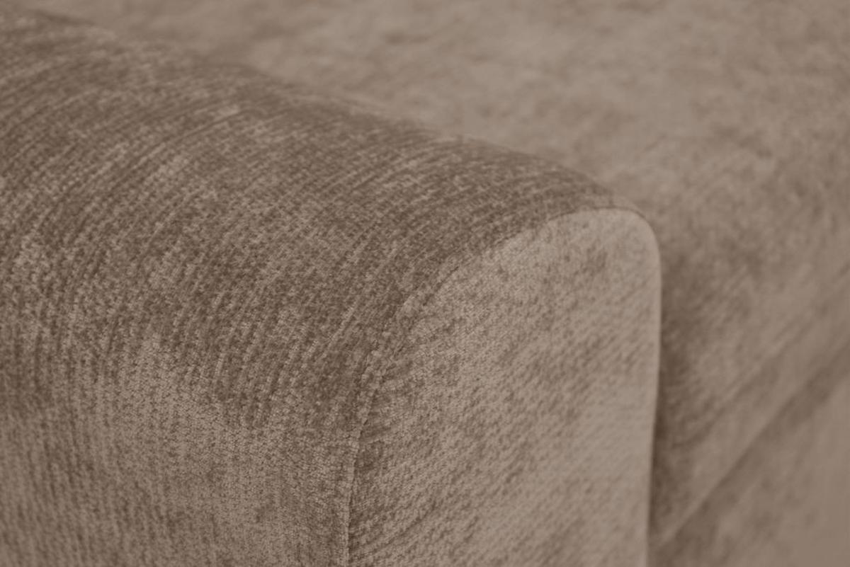 Rohová sedačka MALAGA, pravá, hnědá žinylka - barvy chromu/hnědá, Konvenční, kov/dřevo (286/203cm) - Ondega