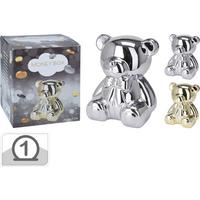 Spardose Teddy - Silberfarben/Goldfarben, Basics, Keramik (14,4/17/12,5cm)