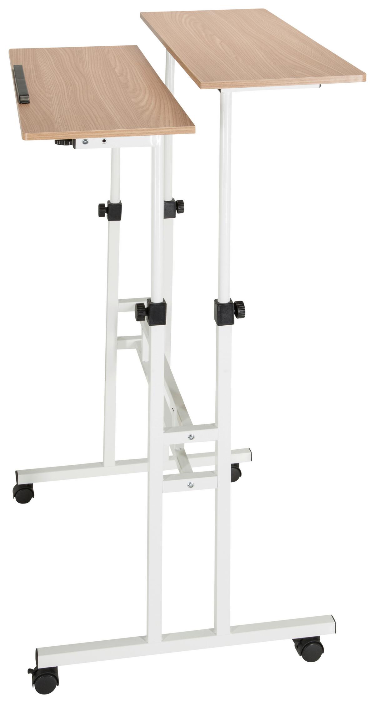 Schreibtisch Workstation Weiß/Eiche Dekor - Eichefarben/Weiß, Basics, Holzwerkstoff/Kunststoff (120/82-128/60cm) - MID.YOU