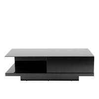 COUCHTISCH Schwarz Hochglanz L: 120 cm - Schwarz Hochglanz/Schwarz, Design, Glas/Holzwerkstoff (120/60/36cm) - Livetastic