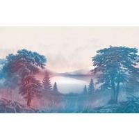 Vliestapete Forestland - Blau/Rosa, Basics (400/250cm) - Komar
