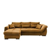 Ecksofa Federico Goldfarben S: 188/302 cm - Goldfarben/Schwarz, MODERN, Holz/Textil (188/302cm) - MID.YOU