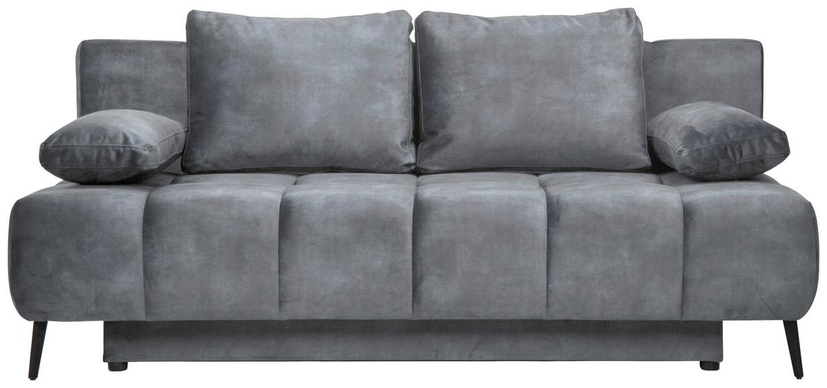 Schlafsofa Bobbio Plus Grau B: 204cm - Schwarz/Grau, Design, Textil (204/90/95cm) - MID.YOU