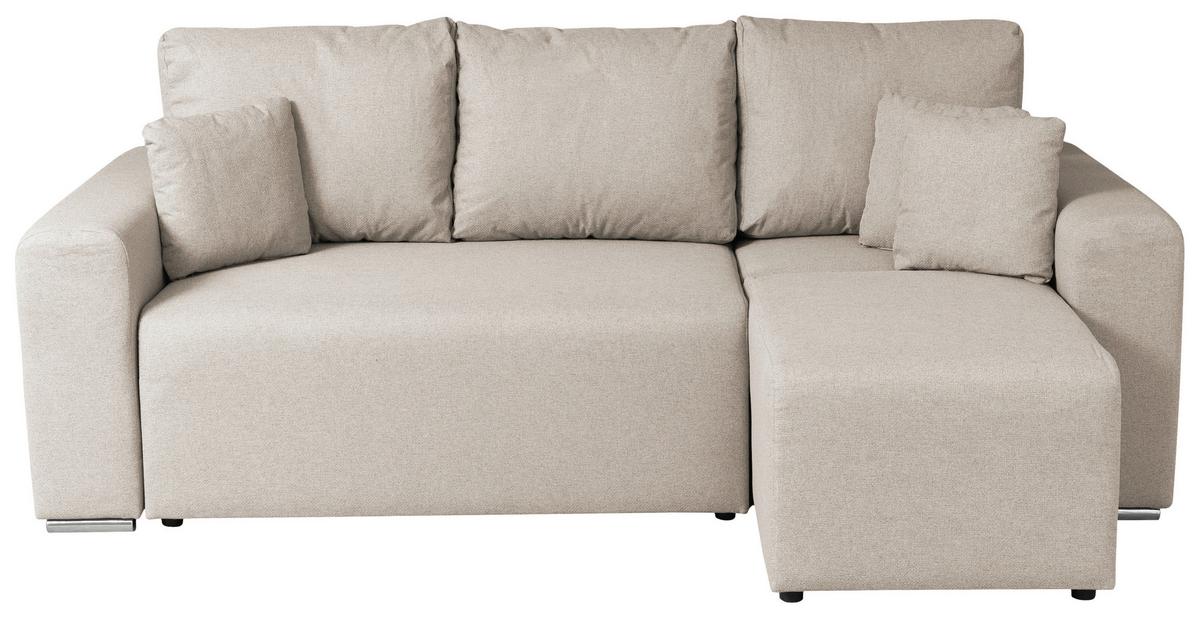Ecksofa Bega - Chromfarben/Beige, Basics, Textil (240/153cm) - P & B